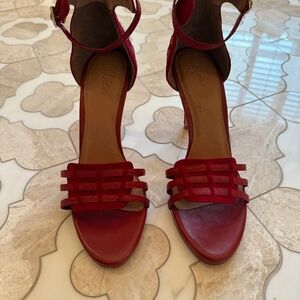 Joie red strappy heels